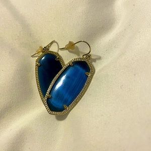 Kendra Scott Elle Navy Gold Drop Earrings
